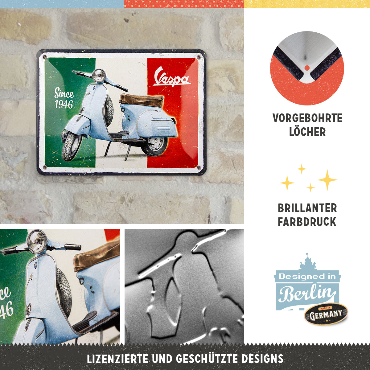 nostalgic-art-vespa-since-1946-targa-in-metallo-15x20-cm-2 image 2