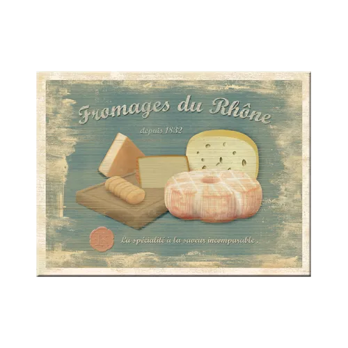 nostalgic-art-fromages-du-rhone-calamita-da-frigo-in-metallo-6x8-cm image 1