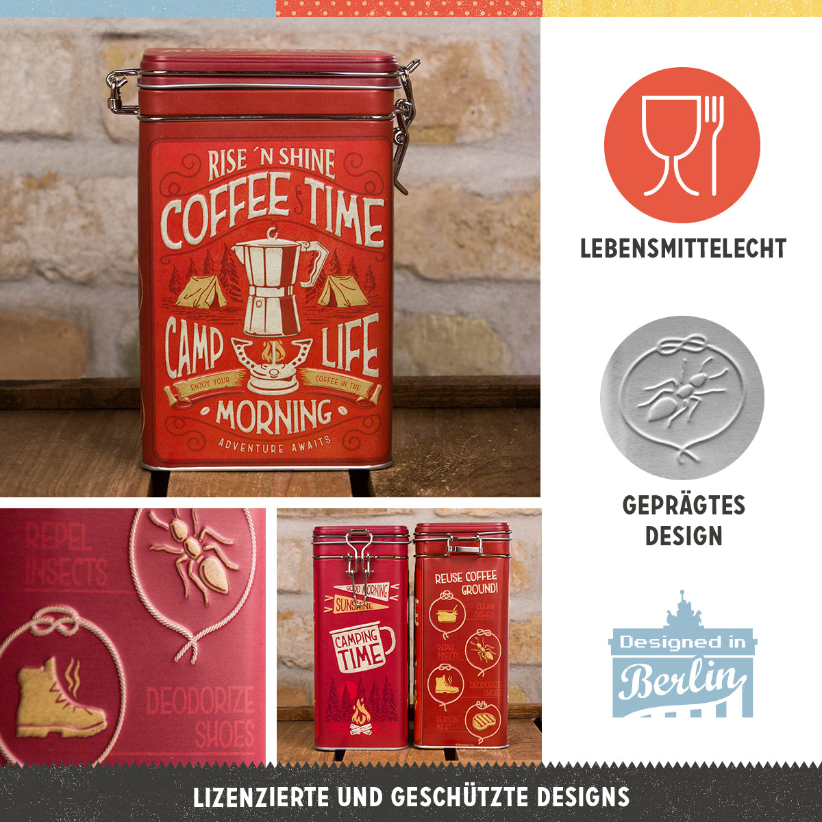 nostalgic-art-camp-coffee-time-scatola-metallo-con-coperchio-a-scatto-7-5x11x17- image 2
