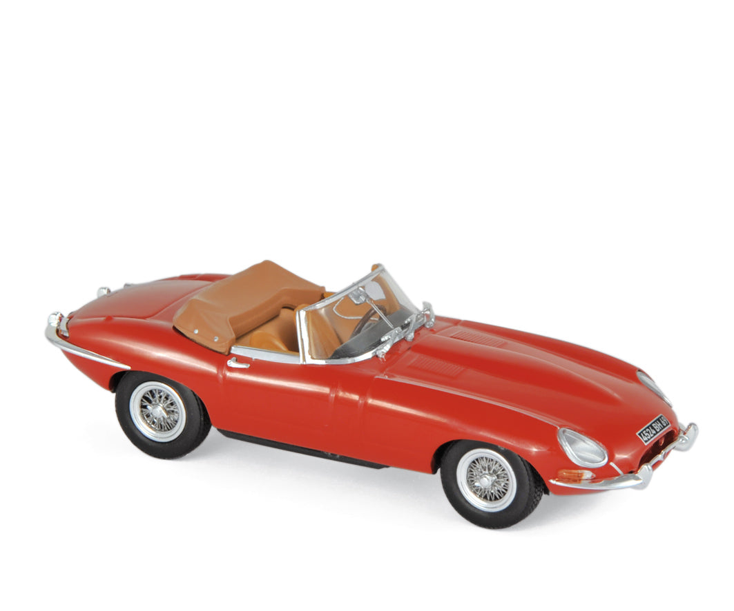 norev-jaguar-e-type-cabriolet-1961-rouge-carmin-1-43-modellino-epoca image 1