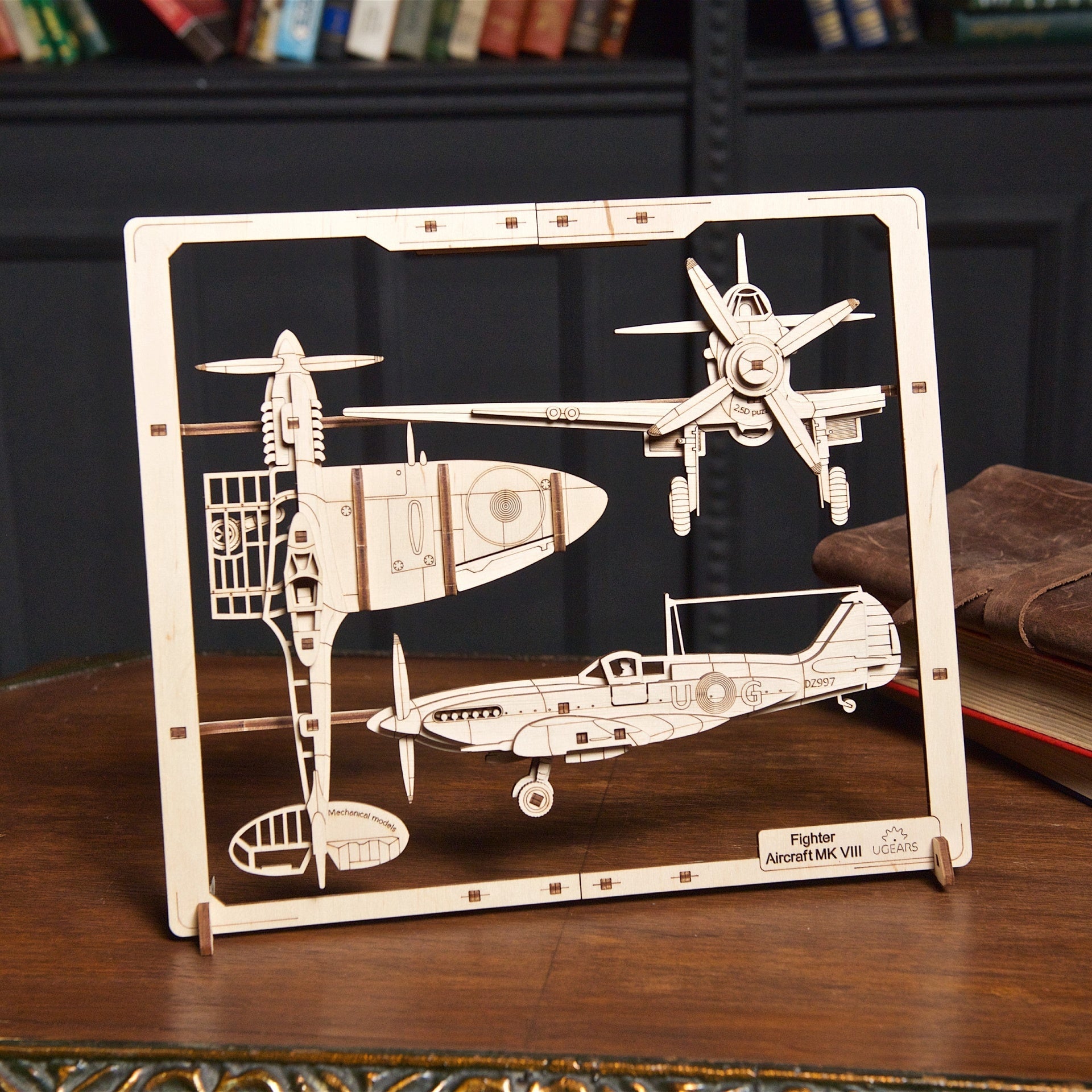 ugears-fighter-aircraft-2-5d-puzzle-spitfire-anni-40-in-legno image 7
