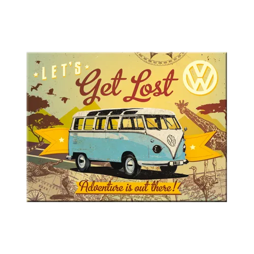nostalgic-art-vw-bulli-let-s-get-lost-magnete-da-frigo-6x8-cm image 1