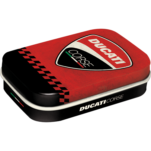 nostalgic-art-ducati-corse-logo-racing-scatola-mentine-in-metallo-6x4-cm image 1