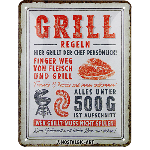 nostalgic-art-grillregeln-targa-in-metallo-15x20-cm-2 image 1