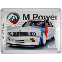 nostalgic-art-bmw-motorsport-m-power-e30-targa-in-metallo-30x40-cm-2 image 2