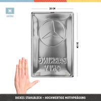 nostalgic-art-mercedes-benz-parking-only-grey-insegna-in-metallo-20x30-cm image 3