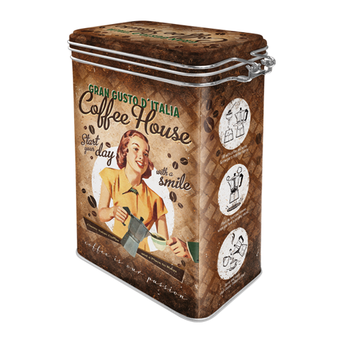 nostalgic-art-coffee-house-scatola-in-metallo-con-coperchio-clip-top image 3