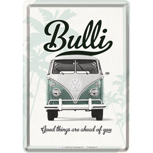 nostalgic-art-vw-good-things-are-ahead-of-you-metal-card-10x14-cm image 1
