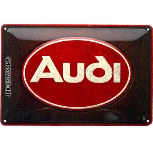nostalgic-art-audi-logo-red-shine-targa-in-metallo-20x30-cm image 1