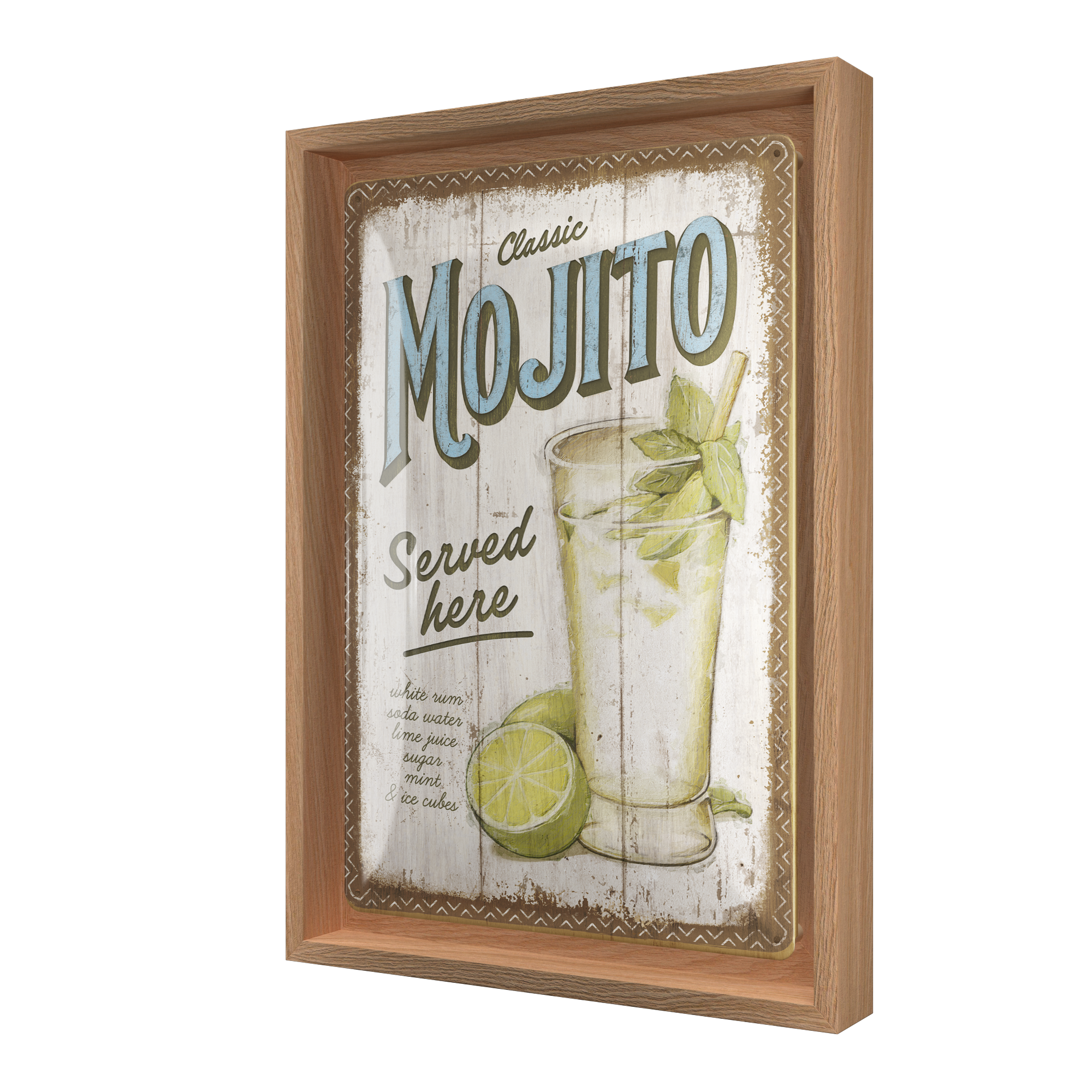 nostalgic-art-mojito-served-here-n-frame-m-edition-insegna-in-metallo-con-cornic image 1