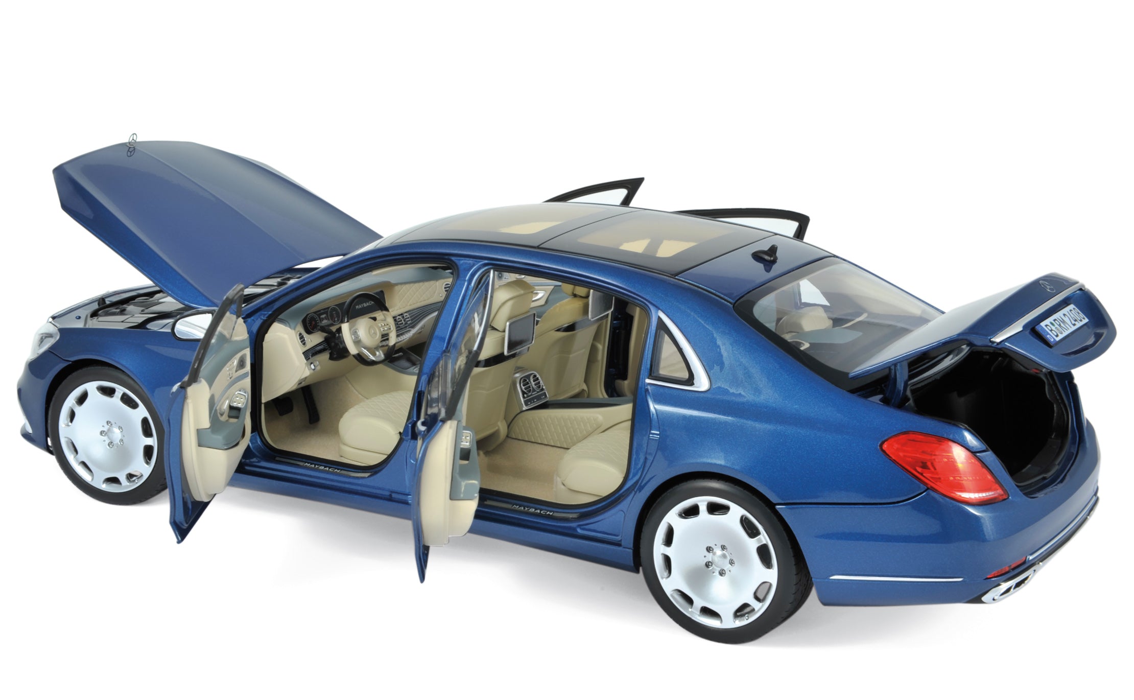 norev-mercedes-maybach-s-650-2018-modellino-auto-1-18-blu-metallizzato image 2