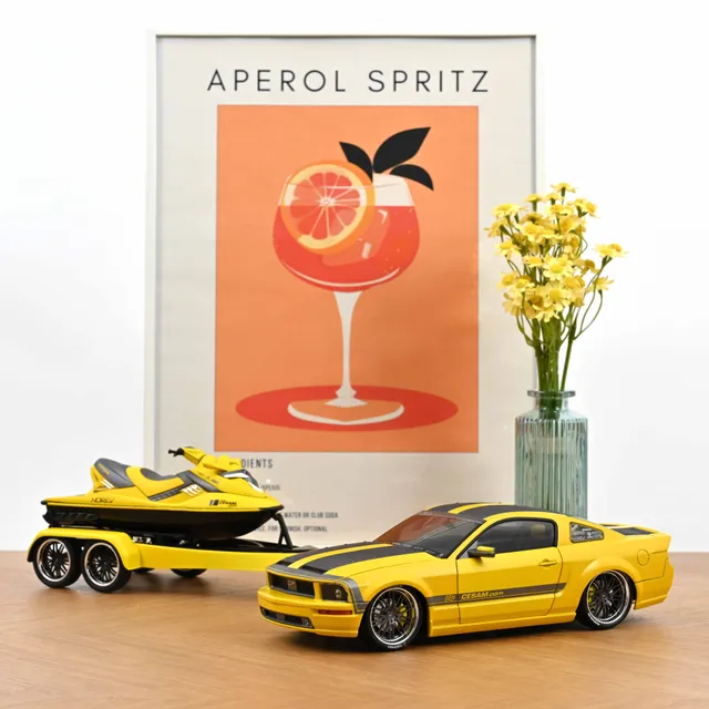 norev-mustang-jet-ski-parotech-giallo-cesam-modellino-1-18 image 1