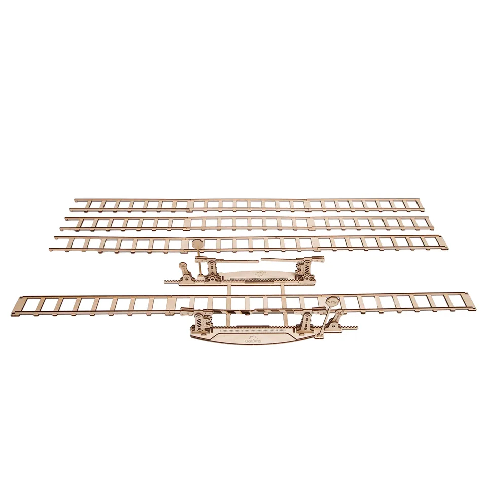 ugears-set-of-rails-with-crossing-set-4-metri-di-binari-con-passaggio-a-livello image 1