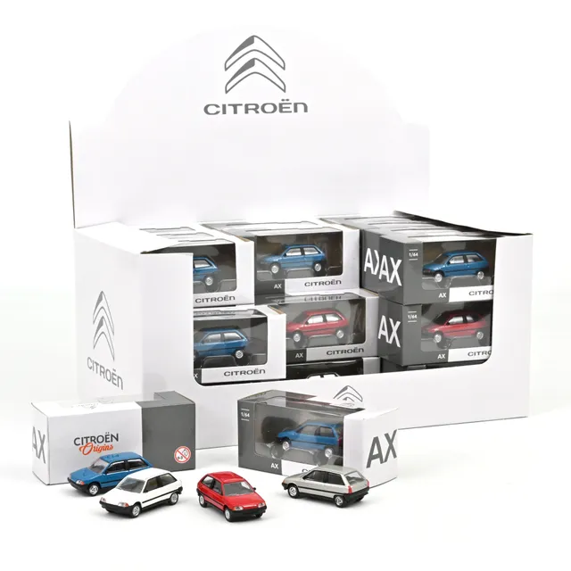 norev-display-36-pz-citroen-ax-1986-1-64-rosso-bianco-blu-grigio image 1