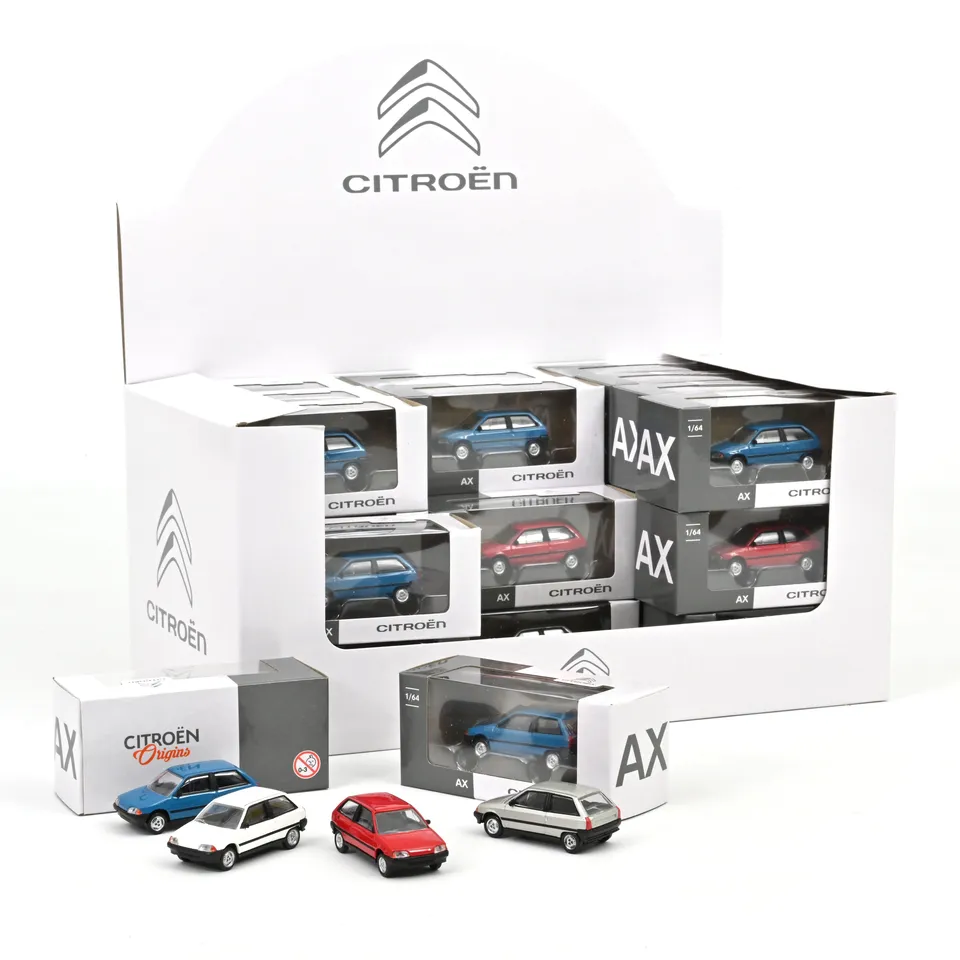 norev-display-36-pz-citroen-ax-1986-1-64-rosso-bianco-blu-grigio image 1