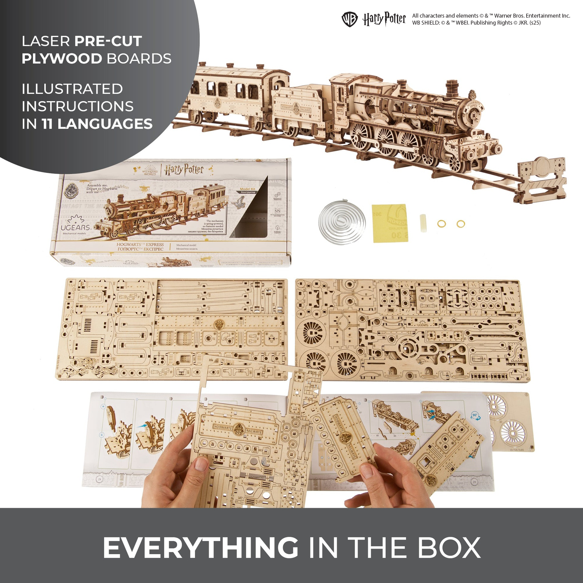ugears-hogwarts-express-treno-meccanico-in-legno-da-costruire-harry-potter-serie image 8