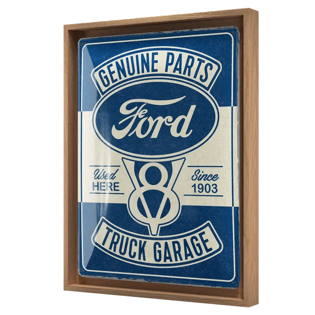 nostalgic-art-ford-v8-truck-garage-cornice-n-frame-l-33-5x44-cm image 1