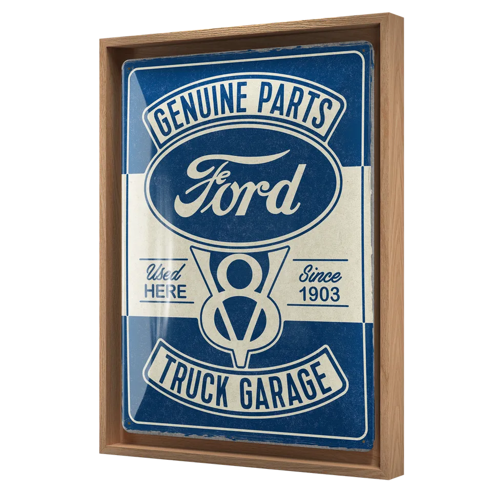 nostalgic-art-ford-v8-truck-garage-cornice-n-frame-l-33-5x44-cm image 1