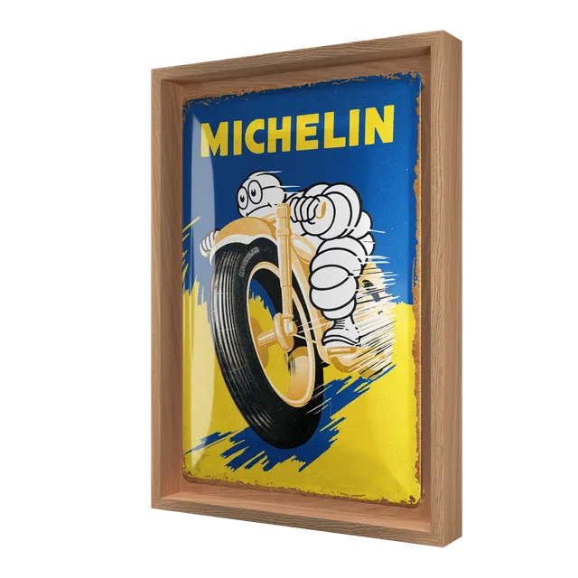 nostalgic-art-michelin-motorcycle-bibendum-cornice-n-frame-m-24x33-5-cm image 1