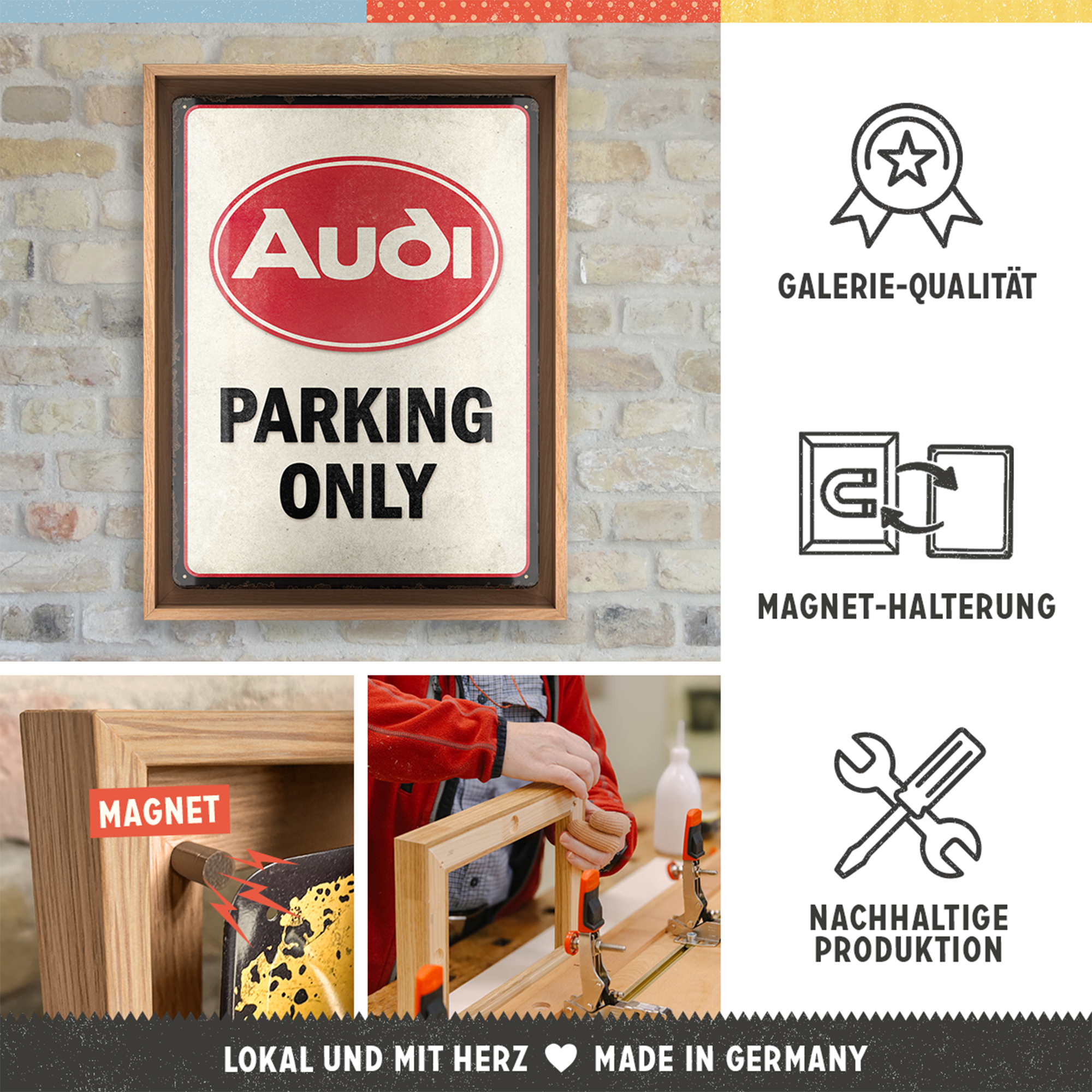 nostalgic-art-audi-parking-only-quadro-n-frame-l-edition-33-5x44-cm image 3