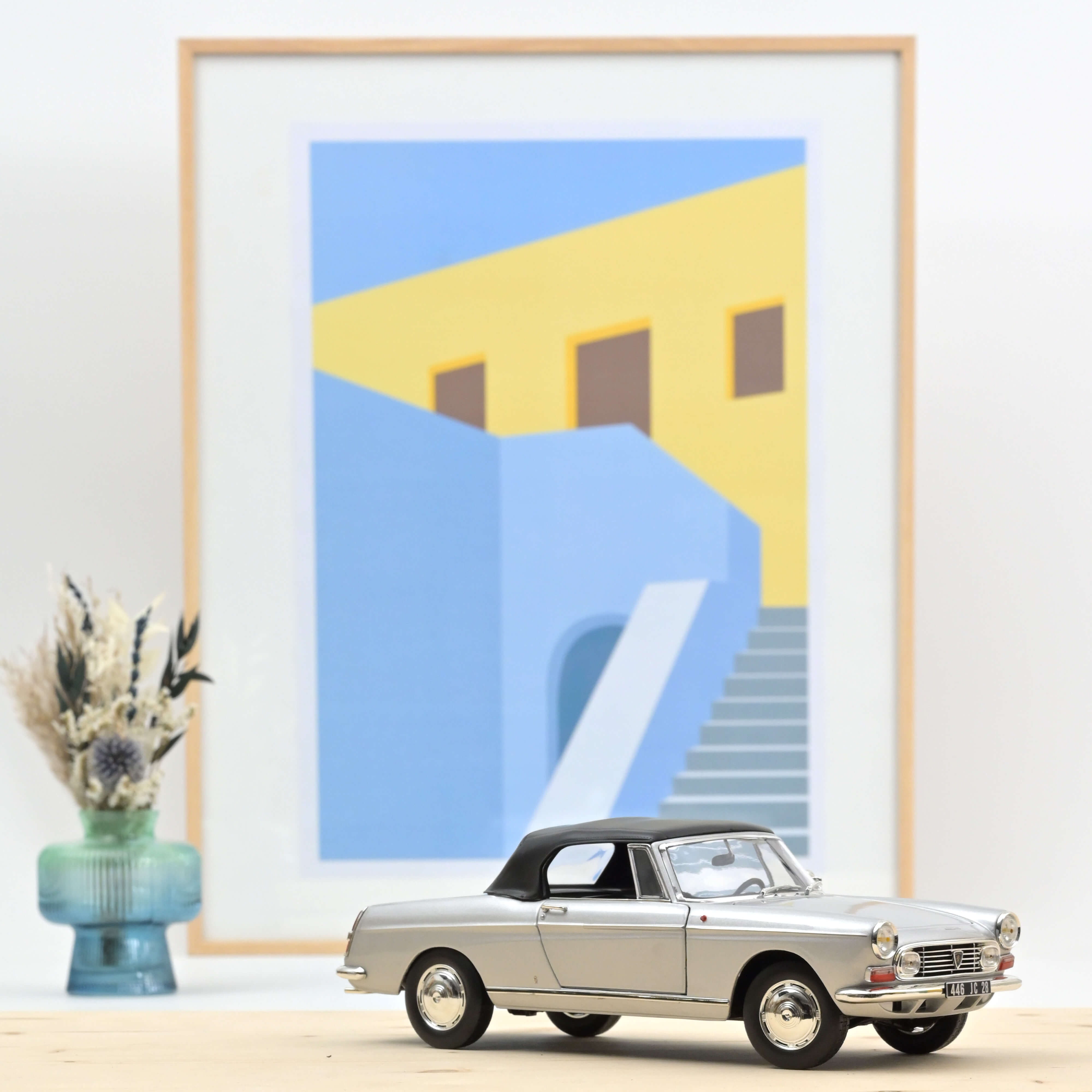norev-peugeot-404-cabriolet-1967-argent-1-18-modellino-auto-d-epoca image 2