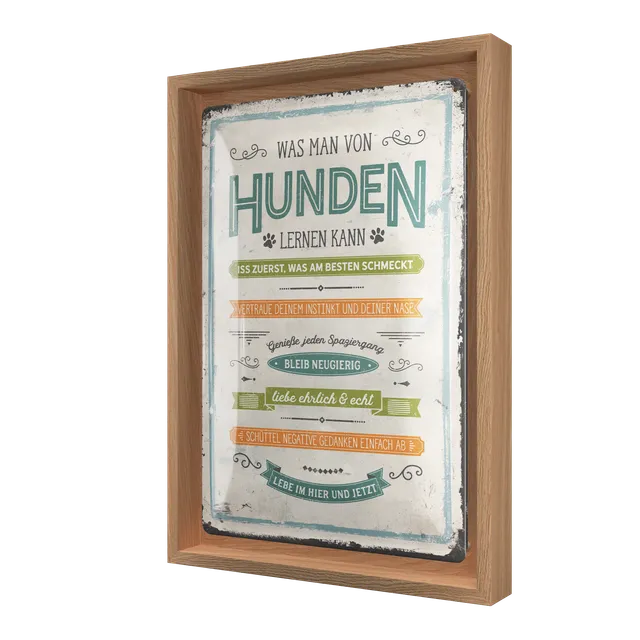 nostalgic-art-pfotenschild-was-man-von-hunden-lernen-kann-cornice-n-frame-m-24x3 image 1