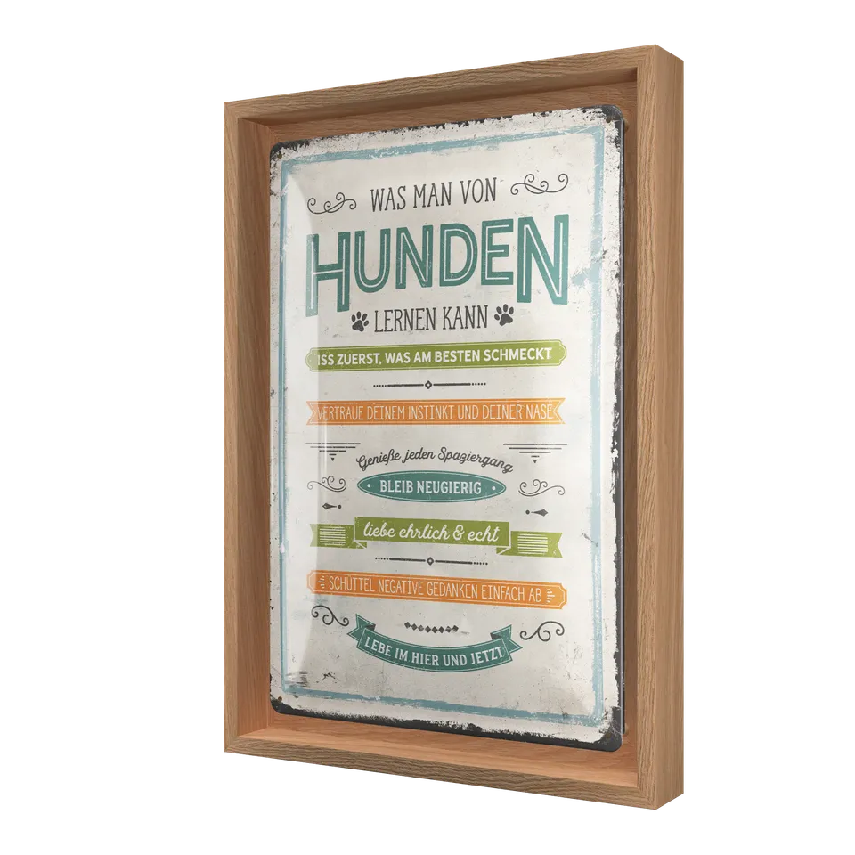 nostalgic-art-pfotenschild-was-man-von-hunden-lernen-kann-cornice-n-frame-m-24x3 image 1