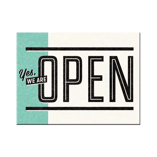 nostalgic-art-yes-we-are-open-magnete-da-frigo-6x8-cm image 1