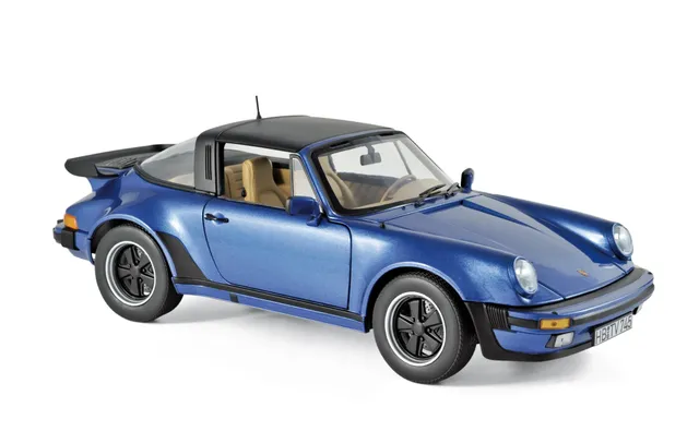 norev-porsche-911-turbo-targa-1987-blu-metallizzato-modellino-auto-1-18 image 1
