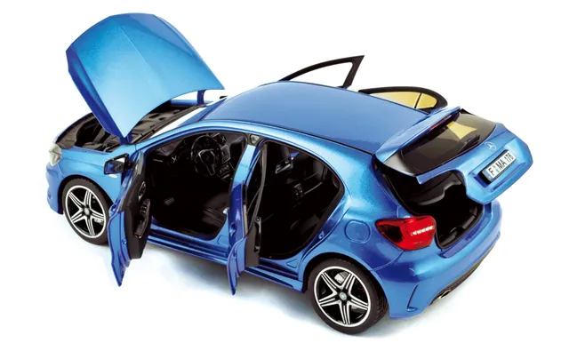 norev-mercedes-benz-a-klasse-sport-2012-blue-metallic-modellino-auto-1-18 image 1